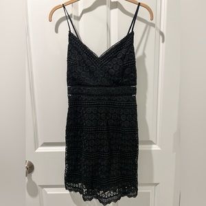 NWT Abercrombie black crochet mini dress size small petite